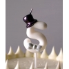 Świeczka na tort cyfra 5 biała z kapeluszem